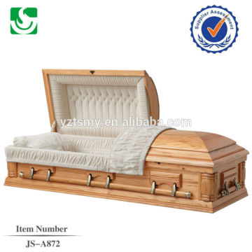 Chinese produced welcome American style wood casket conventional